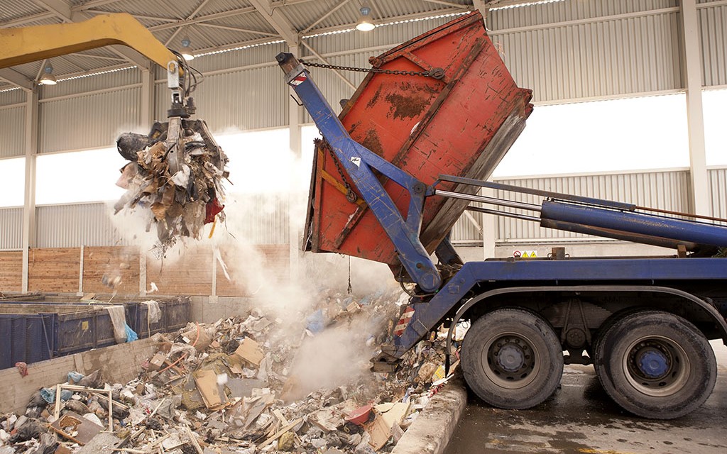 Organised waste-management and recycling containers